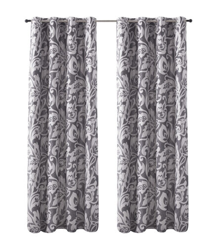 Cortina con ojales floral barroco 145x300 cm