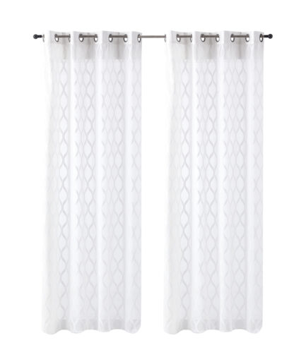 Cortina con ojales geometrica 145x300 cm